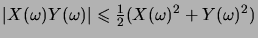 $ \abs{X(\omega)Y(\omega)}\leqs\frac12(X(\omega)^2+Y(\omega)^2)$